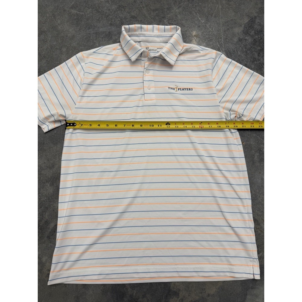 Under Armour Playoff Polo Mens Large White Multicolor‎ Striped Golf The Players - Picture 5 of 7